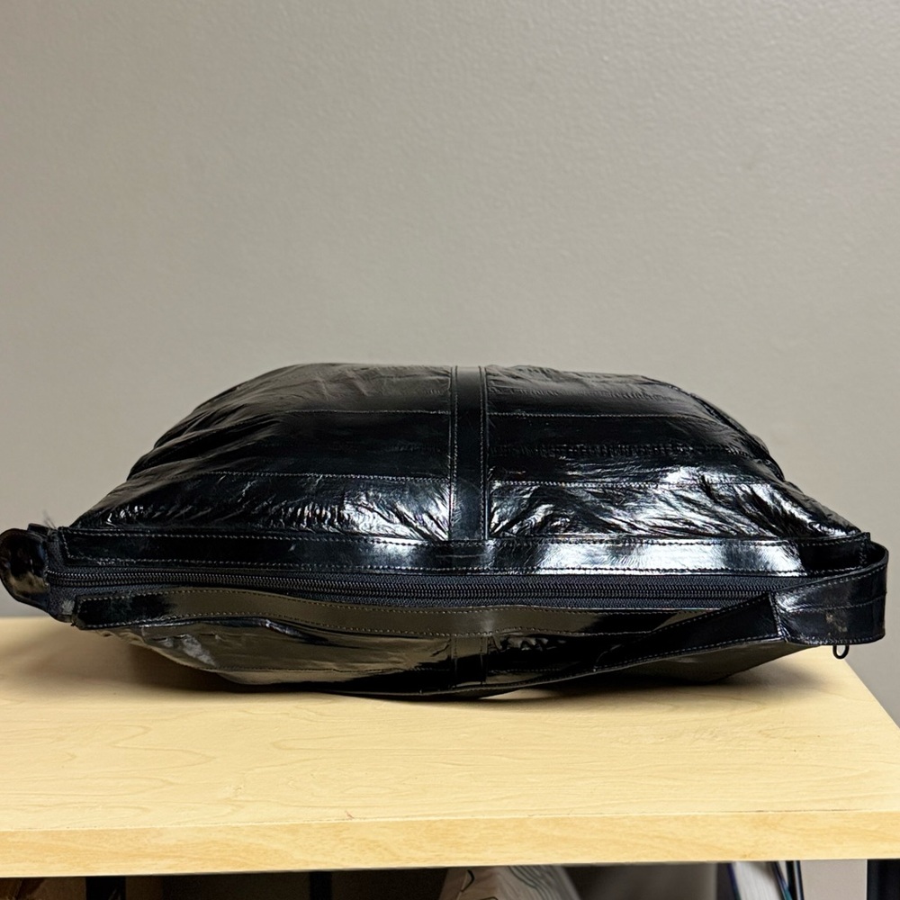 Vintage Genuine Eel Skin Puffer Shoulder Bag Clutch - Picture 11 of 16